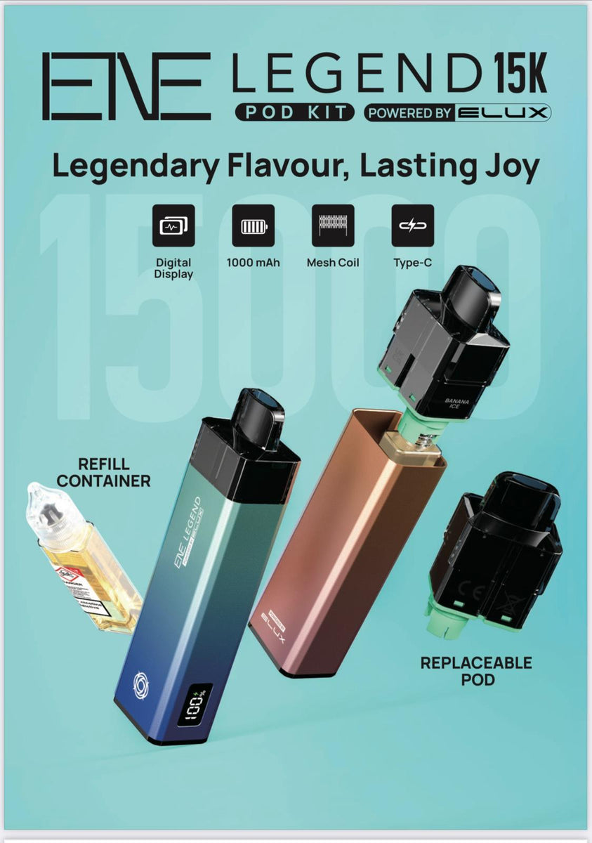 elux ene legend 15k pre-filled vape kit Elux ENE Legend 15k Kit Pack of 5 Topvapewholesale– Top Vape Wholesale