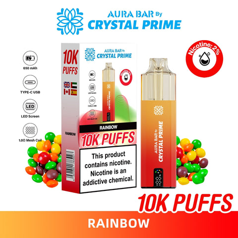 Aura Bar 10K Disposable Vape By Crystal Prime Pack of 5 - Topvapewholesale