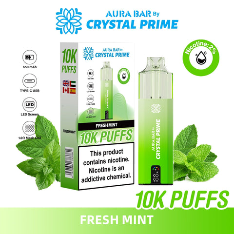 Aura Bar 10K Disposable Vape By Crystal Prime Pack of 5 - Topvapewholesale