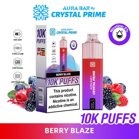 Aura Bar 10K Disposable Vape By Crystal Prime Pack of 5 - Topvapewholesale
