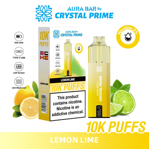 Aura Bar 10K Disposable Vape By Crystal Prime Pack of 5 - Topvapewholesale