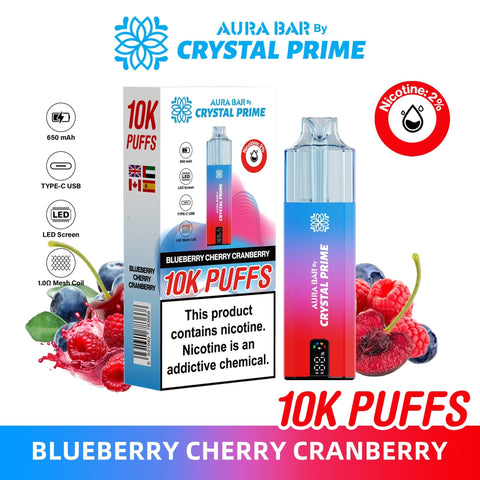 Aura Bar 10K Disposable Vape By Crystal Prime Pack of 5 - Topvapewholesale