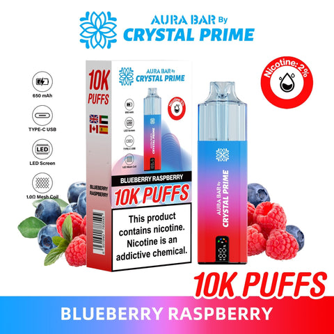 Aura Bar 10K Disposable Vape By Crystal Prime Pack of 5 - Topvapewholesale