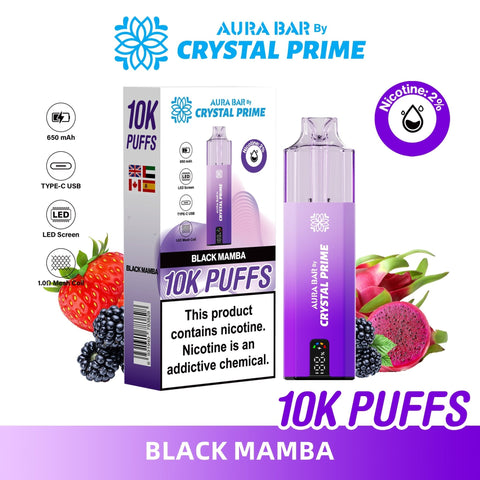 Aura Bar 10K Disposable Vape By Crystal Prime Pack of 5 - Topvapewholesale