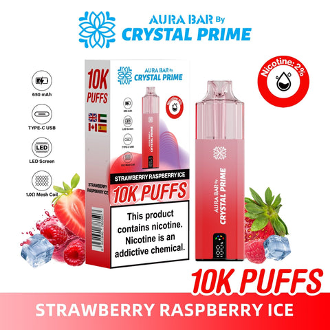 Aura Bar 10K Disposable Vape By Crystal Prime Pack of 5 - Topvapewholesale
