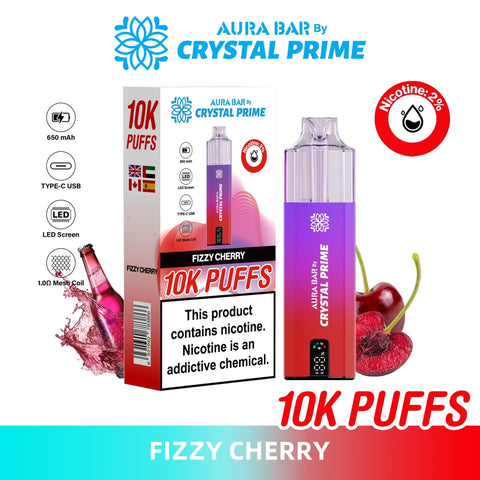 Aura Bar 10K Disposable Vape By Crystal Prime Pack of 5 - Topvapewholesale