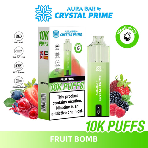 Aura Bar 10K Disposable Vape By Crystal Prime Pack of 5 - Topvapewholesale
