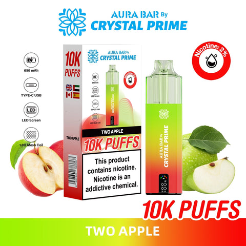 Aura Bar 10K Disposable Vape By Crystal Prime Pack of 5 - Topvapewholesale