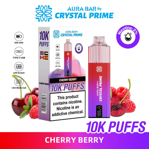 Aura Bar 10K Disposable Vape By Crystal Prime Pack of 5 - Topvapewholesale