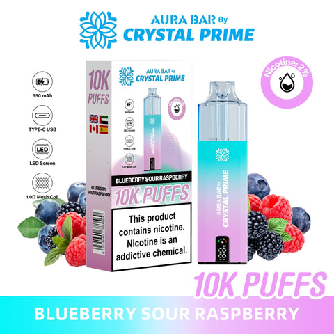 Aura Bar 10K Disposable Vape By Crystal Prime Pack of 5 - Topvapewholesale