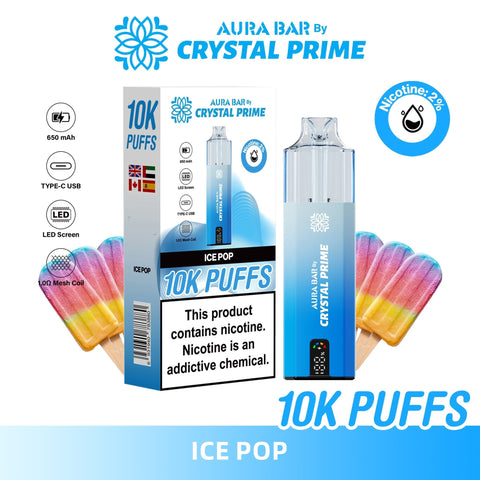 Aura Bar 10K Disposable Vape By Crystal Prime Pack of 5 - Topvapewholesale