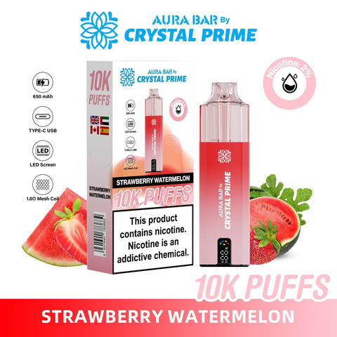 Aura Bar 10K Disposable Vape By Crystal Prime Pack of 5 - Topvapewholesale