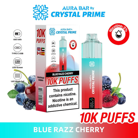 Aura Bar 10K Disposable Vape By Crystal Prime Pack of 5 - Topvapewholesale