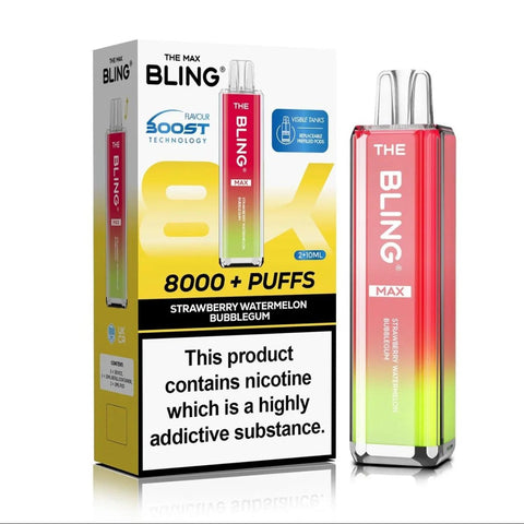 Crystal Bling Max 8000 Prefilled Pod Kit Box of 5 - Topvapewholesale