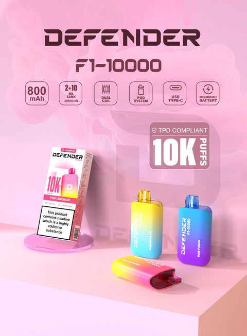 Defender F1 - 10000 Prefilled Pod Vape Kit ( Box of 5 ) - Topvapewholesale