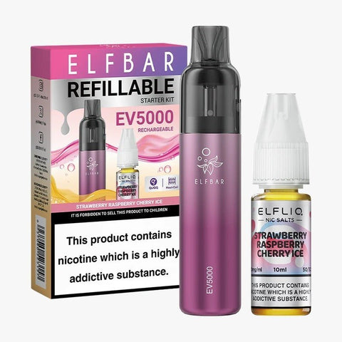 Elf Bar EV5000 Starter Kit & Elfliq Nic Salt 10ml E - Liquid Combo Pack - Topvapewholesale