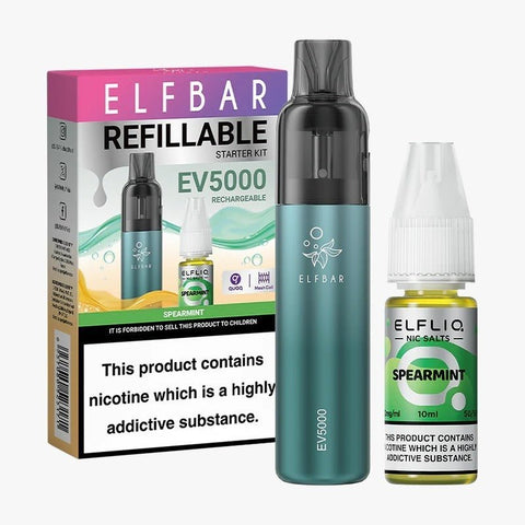 Elf Bar EV5000 Starter Kit & Elfliq Nic Salt 10ml E - Liquid Combo Pack - Topvapewholesale