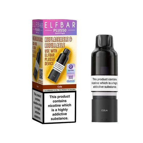 Elf Bar Plus 50 Refill Pod Box of 5 - Topvapewholesale