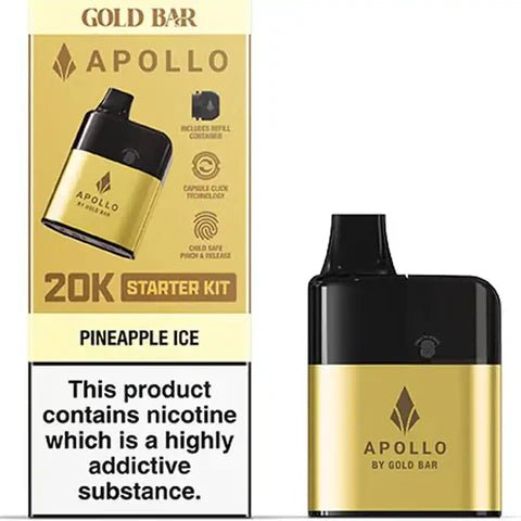 Gold Bar Apollo 20K Prefilled Starter Kit - Topvapewholesale