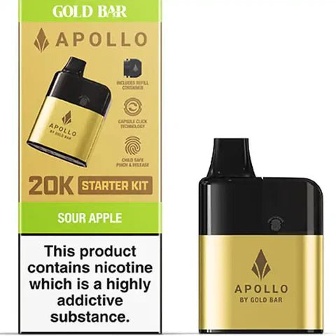 Gold Bar Apollo 20K Prefilled Starter Kit - Topvapewholesale