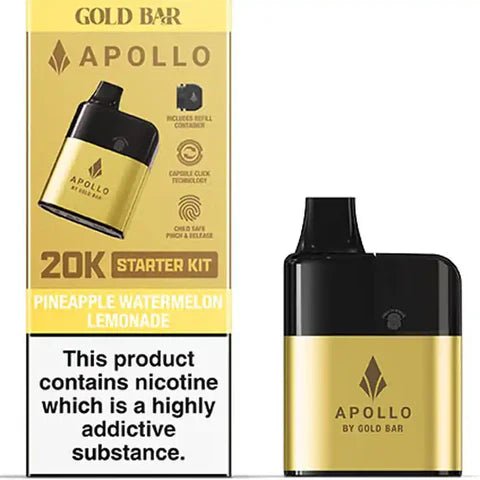 Gold Bar Apollo 20K Prefilled Starter Kit - Topvapewholesale