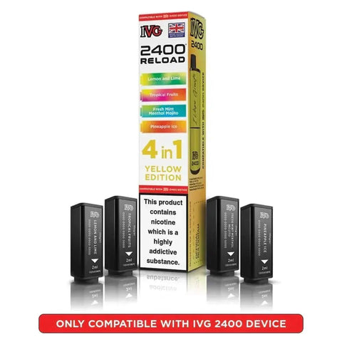 IVG 2400 Reload 4 in 1 Prefilled Pods Pack of 5 - Topvapewholesale