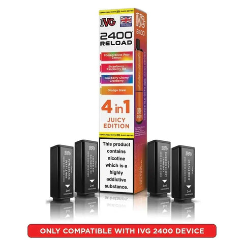 IVG 2400 Reload 4 in 1 Prefilled Pods Pack of 5 - Topvapewholesale