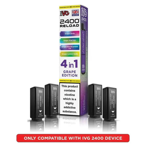 IVG 2400 Reload 4 in 1 Prefilled Pods Pack of 5 - Topvapewholesale