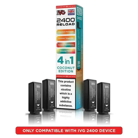 IVG 2400 Reload 4 in 1 Prefilled Pods Pack of 5 - Topvapewholesale