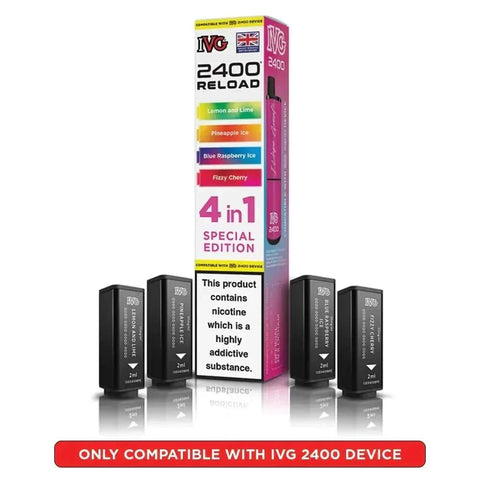 IVG 2400 Reload 4 in 1 Prefilled Pods Pack of 5 - Topvapewholesale