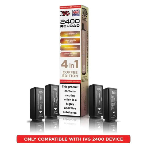 IVG 2400 Reload 4 in 1 Prefilled Pods Pack of 5 - Topvapewholesale