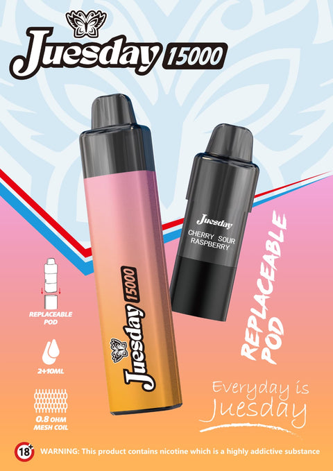 Juesday 15k Replacement Pods Box of 10 - Topvapewholesale