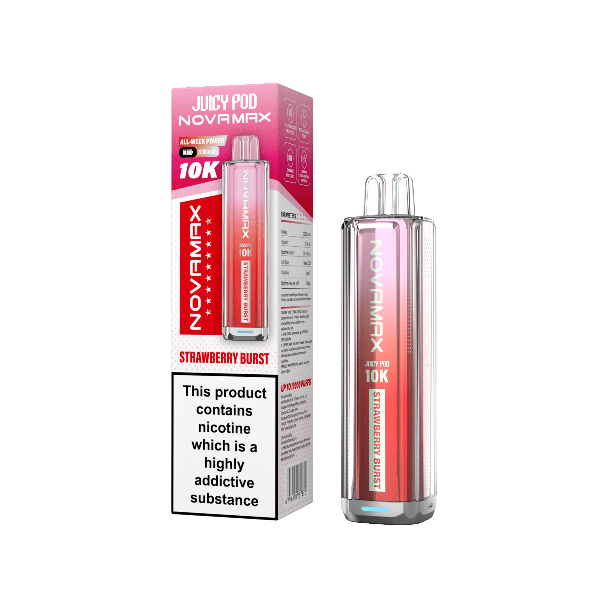Juicy Pod Novamax 10k Prefilled Pod Vape Kit Pack of 5– Top Vape Wholesale