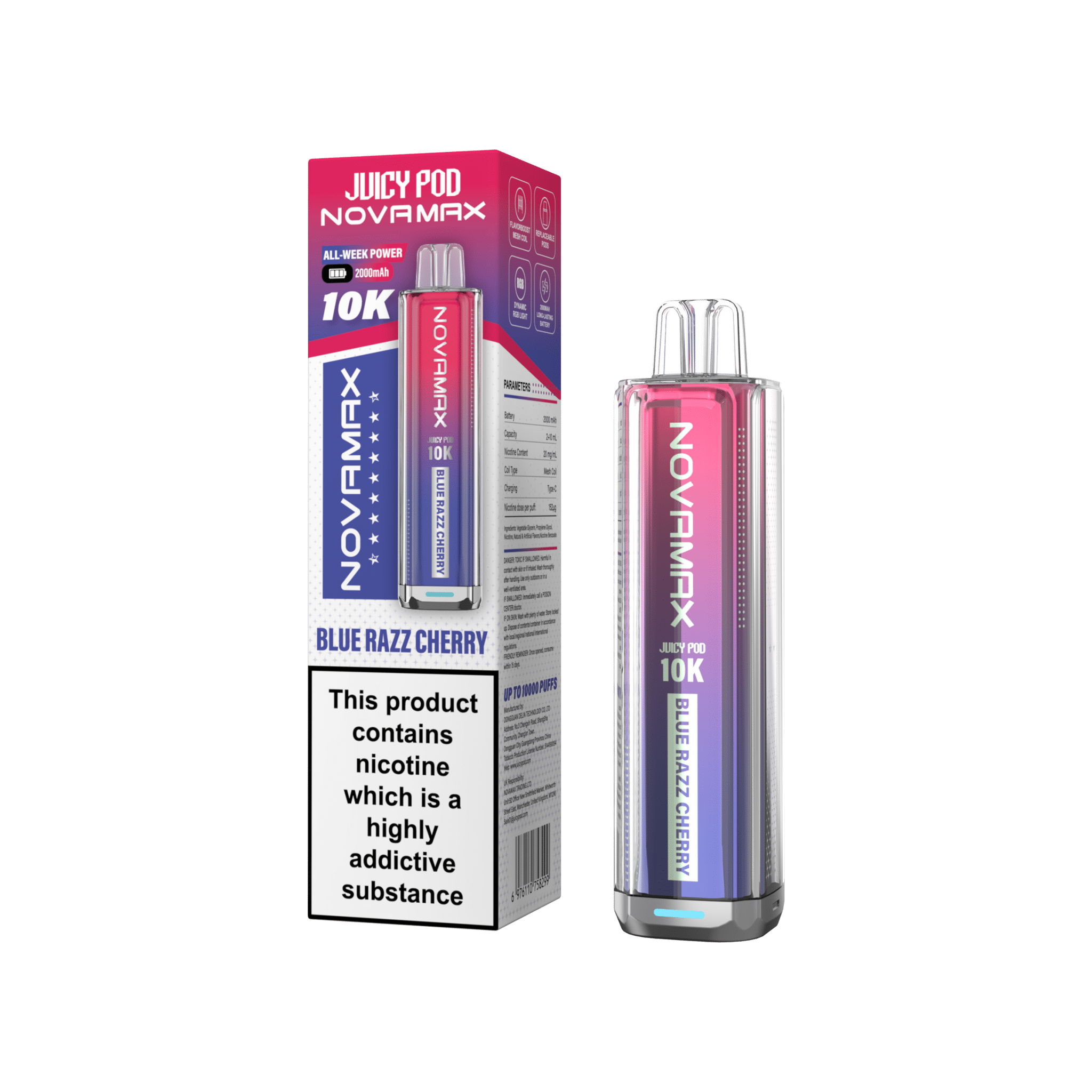 Juicy Pod Novamax 10k Prefilled Pod Vape Kit Pack of 5– Top Vape Wholesale