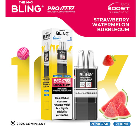 The Bling 10k Pro Max Replacement Pods (BOX OF 5) - Topvapewholesale