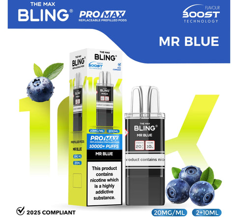 The Bling 10k Pro Max Replacement Pods (BOX OF 5) - Topvapewholesale