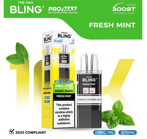 The Bling 10k Pro Max Replacement Pods (BOX OF 5) - Topvapewholesale