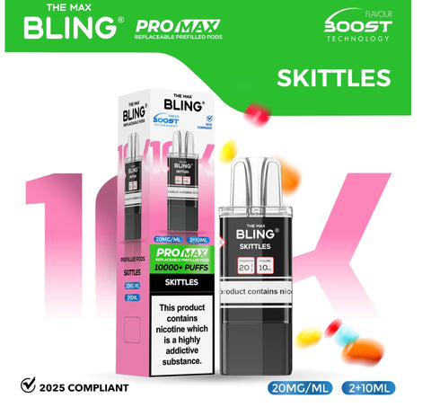 The Bling 10k Pro Max Replacement Pods (BOX OF 5) - Topvapewholesale