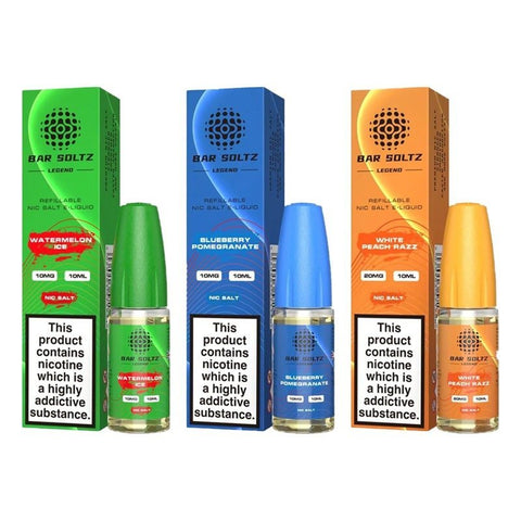 Bar Soltz Legend Nic Salts 10ml E - liquids - Box of 10 - Topvapewholesale