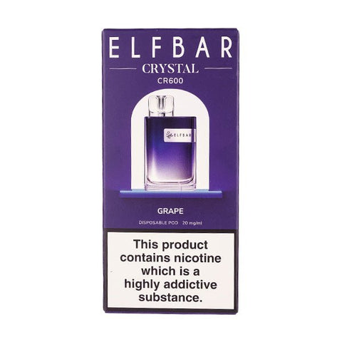 ELF Bar Crystal CR600 Puffs Disposable Vape Device Box of 10 - Topvapewholesale