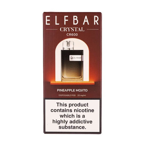 ELF Bar Crystal CR600 Puffs Disposable Vape Device Box of 10 - Topvapewholesale