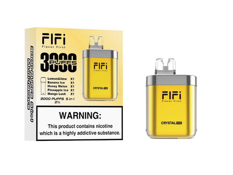 FiFi Crystal Pod 3000 Puffs Disposable Vape Pod 5 in 1 (box of 5) - Topvapewholesale
