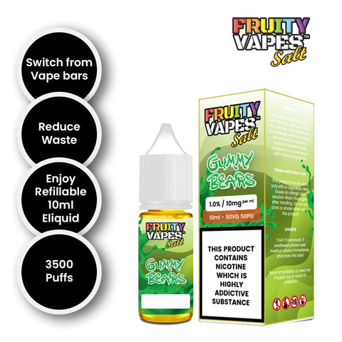 Fruity Vapes Salt 10ml Nic Salts Box of 10 - Topvapewholesale