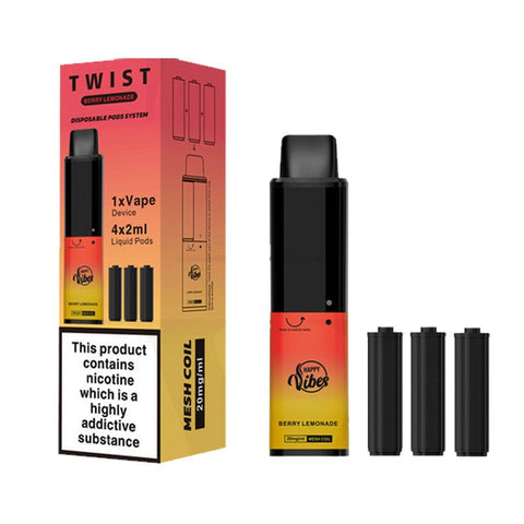 Happy Vibes Twist 2400 Disposable Vape Pen Box of 5 - Topvapewholesale