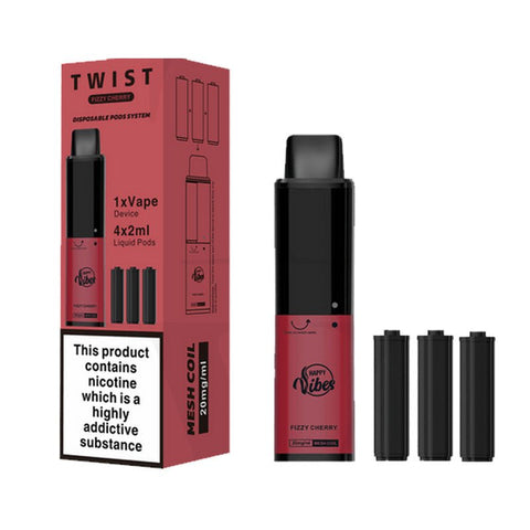 Happy Vibes Twist 2400 Disposable Vape Pen Box of 5 - Topvapewholesale