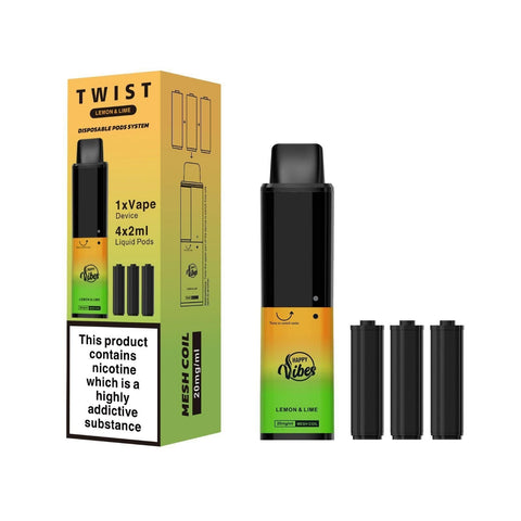 Happy Vibes Twist 2400 Disposable Vape Pen Box of 5 - Topvapewholesale