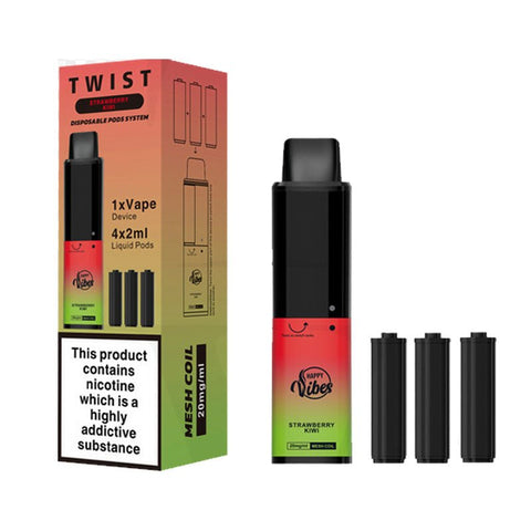 Happy Vibes Twist 2400 Disposable Vape Pen Box of 5 - Topvapewholesale
