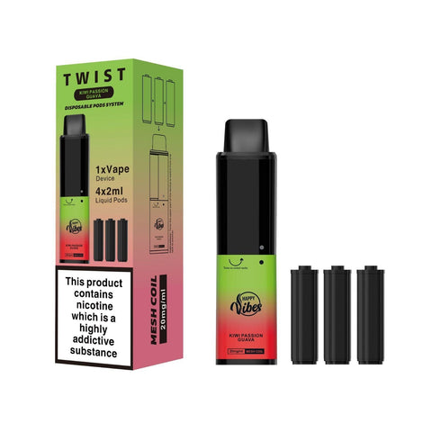 Happy Vibes Twist 2400 Disposable Vape Pen Box of 5 - Topvapewholesale