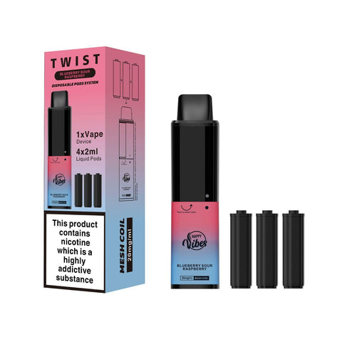 Happy Vibes Twist 2400 Disposable Vape Pen Box of 5 - Topvapewholesale