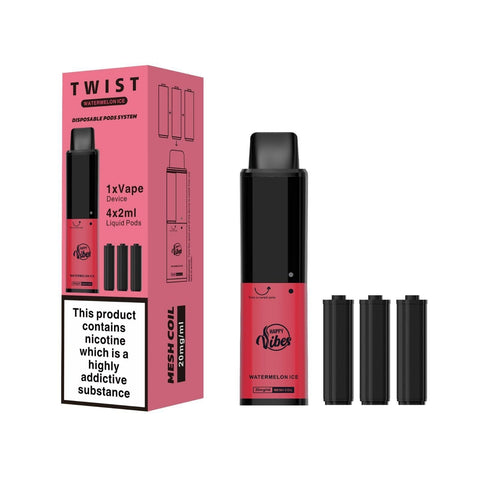 Happy Vibes Twist 2400 Disposable Vape Pen Box of 5 - Topvapewholesale